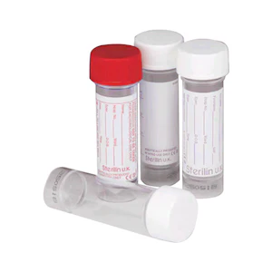 Sterilin Quickstart Container, Universal Type, 30ml, Disposable, Non-Sterile, Labelled, Polystyrene, 50 Pieces/Pack, 8 Packs/Carton, 400 Pieces/Carton Carton